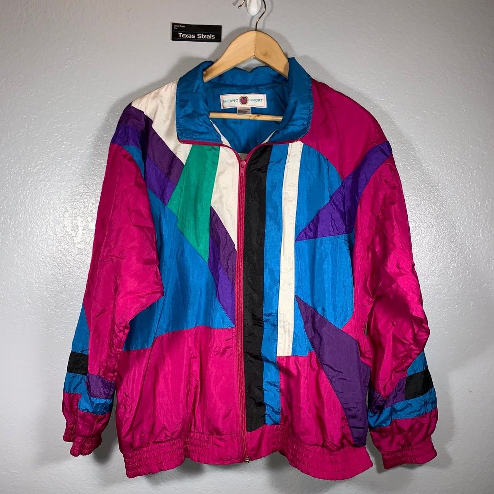 Vintage Milano Sport Raspberry Blue Light Jacket